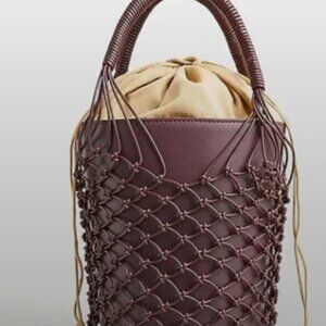 NWT J.Crew Sedona basket bag in leather BJ726 in Wine
